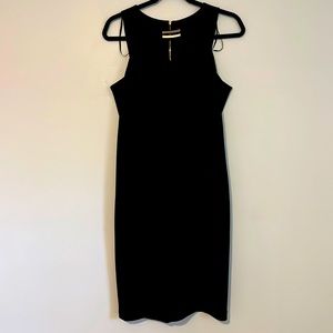 Vince Camuto black dress with gold accents